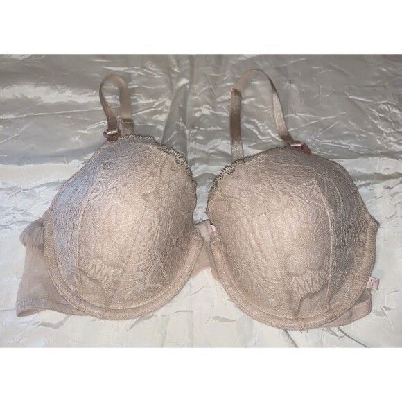 Victoria Secret Other - Victoria Secret Lightly Lined Demi Bra 36C Nude Lace Floral Underwire